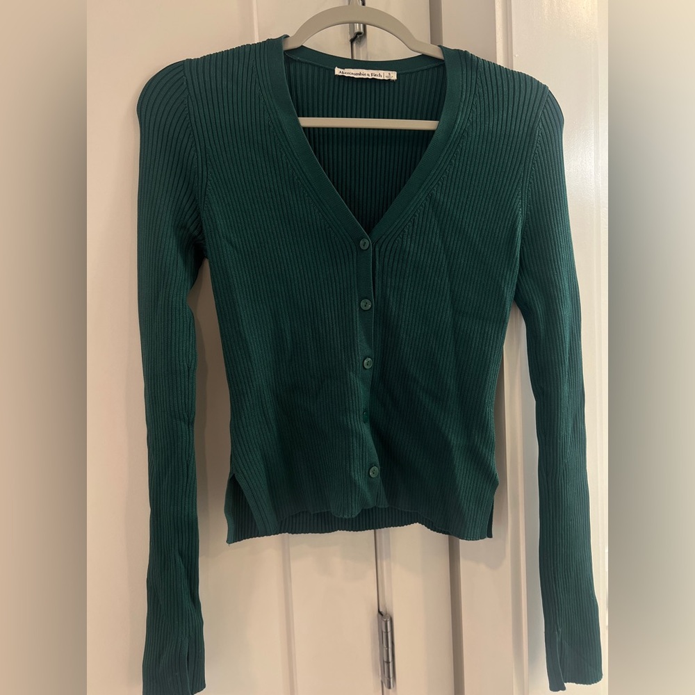 Abercrombie & Fitch Green Ribbed Sweater